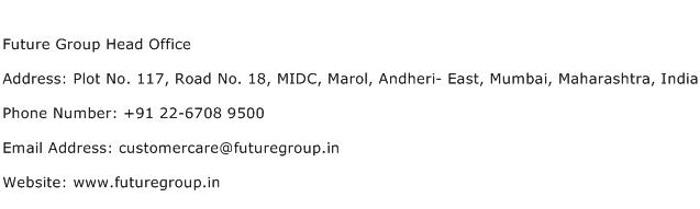 Future Group Head Office Address Contact Number