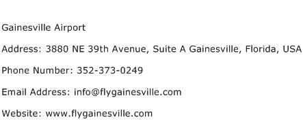 Gainesville Airport Address Contact Number
