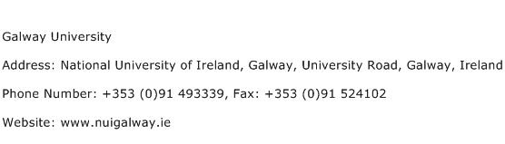 Galway University Address Contact Number