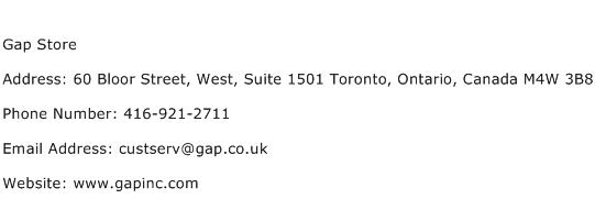 Gap Store Address Contact Number