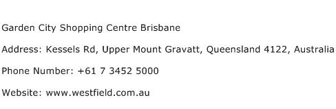 Garden City Shopping Centre Brisbane Address Contact Number