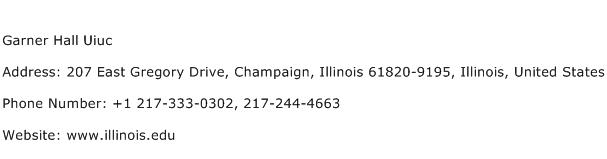 Garner Hall Uiuc Address Contact Number