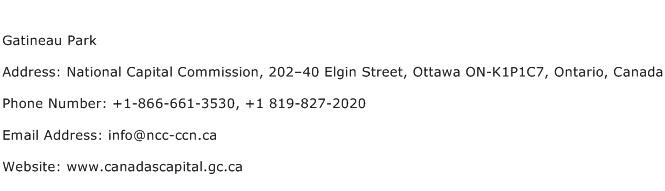 Gatineau Park Address Contact Number