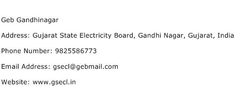 Geb Gandhinagar Address Contact Number