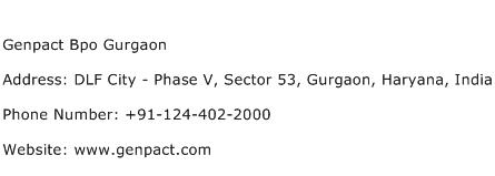 Genpact Bpo Gurgaon Address Contact Number
