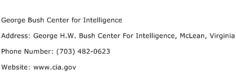George Bush Center for Intelligence Address Contact Number