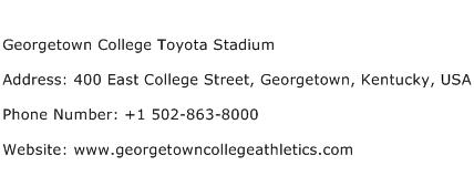 Georgetown College Toyota Stadium Address Contact Number