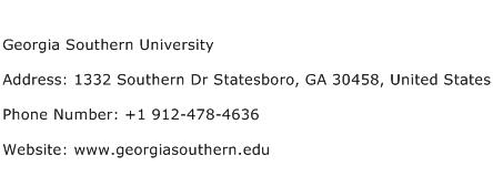 Georgia Southern University Address Contact Number