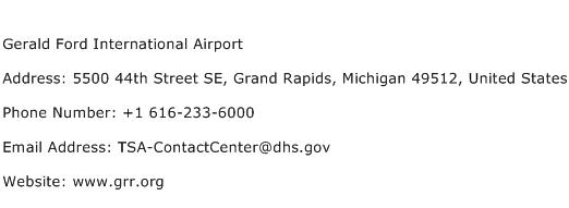 Gerald Ford International Airport Address Contact Number