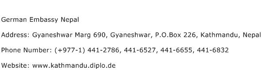 German Embassy Nepal Address Contact Number