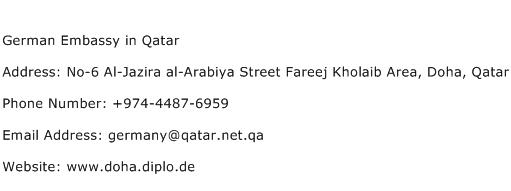 German Embassy in Qatar Address Contact Number
