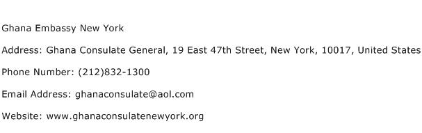 Ghana Embassy New York Address Contact Number