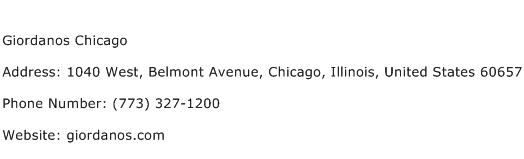 Giordanos Chicago Address Contact Number