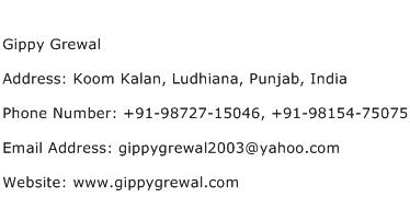 Gippy Grewal Address Contact Number