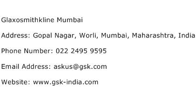 Glaxosmithkline Mumbai Address Contact Number