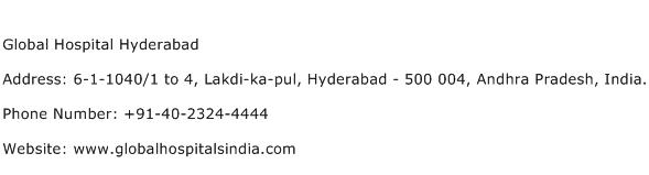 Global Hospital Hyderabad Address Contact Number