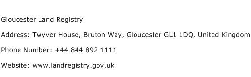 Gloucester Land Registry Address Contact Number