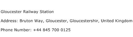 Gloucester Railway Station Address Contact Number