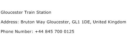 Gloucester Train Station Address Contact Number