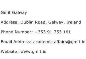Gmit Galway Address Contact Number