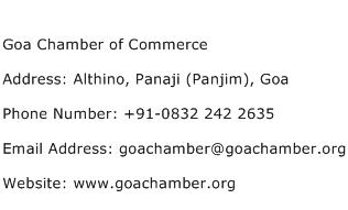 Goa Chamber of Commerce Address Contact Number
