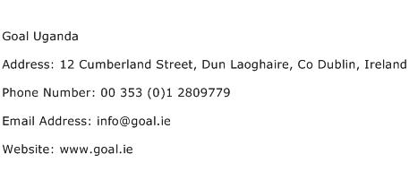Goal Uganda Address Contact Number