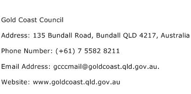 Gold Coast Council Address Contact Number