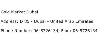 Gold Market Dubai Address Contact Number