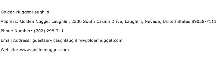 Golden Nugget Laughlin Address Contact Number
