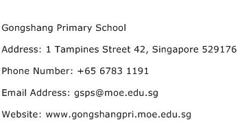 Gongshang Primary School Address Contact Number
