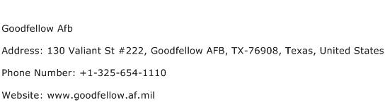 Goodfellow Afb Address Contact Number