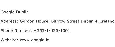 Google Dublin Address Contact Number