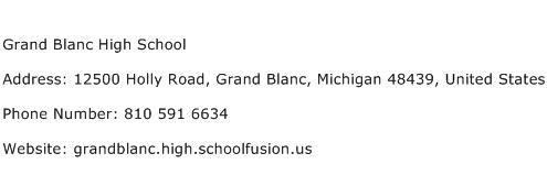 Grand Blanc High School Address Contact Number