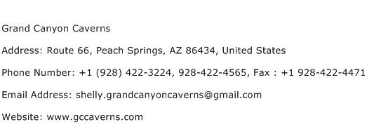 Grand Canyon Caverns Address Contact Number