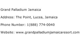 Grand Palladium Jamaica Address Contact Number