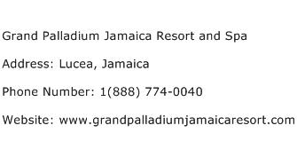 Grand Palladium Jamaica Resort and Spa Address Contact Number