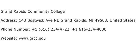 Grand Rapids Community College Address Contact Number