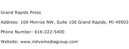 Grand Rapids Press Address Contact Number