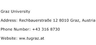 Graz University Address Contact Number