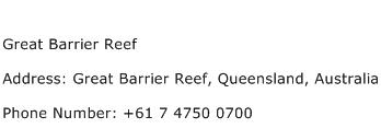 Great Barrier Reef Address Contact Number