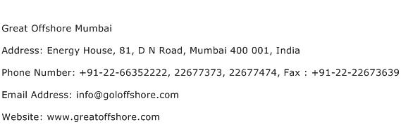 Great Offshore Mumbai Address Contact Number