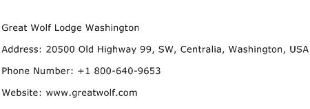 Great Wolf Lodge Washington Address Contact Number