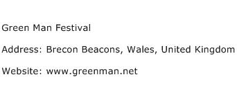 Green Man Festival Address Contact Number