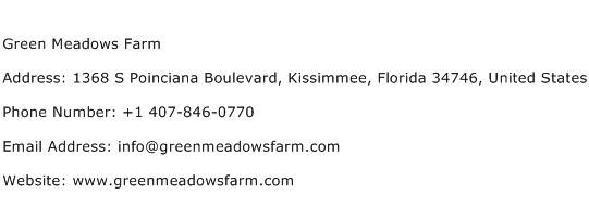 Green Meadows Farm Address Contact Number