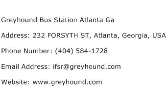 Greyhound Bus Station Atlanta Ga Address Contact Number
