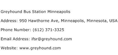 Greyhound Bus Station Minneapolis Address Contact Number