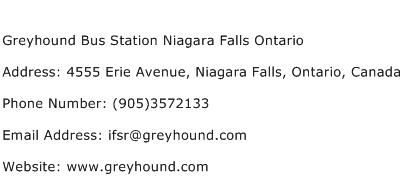Greyhound Bus Station Niagara Falls Ontario Address Contact Number