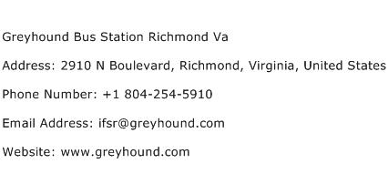 Greyhound Bus Station Richmond Va Address Contact Number