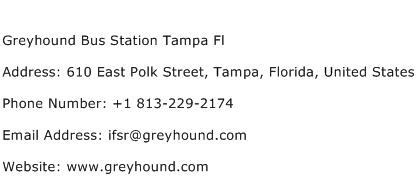 Greyhound Bus Station Tampa Fl Address Contact Number