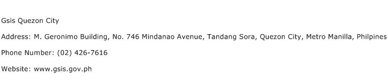 Gsis Quezon City Address Contact Number